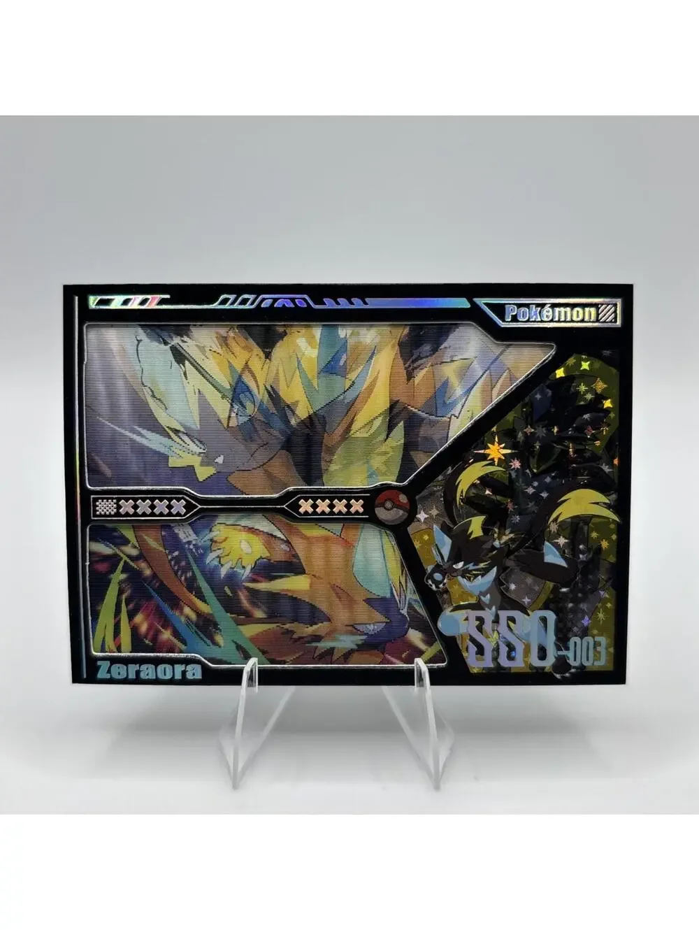 Pokemon Mengka HIT 2.0 - Serialized Zeraora Lenticular 222/300 Card - SSO-003